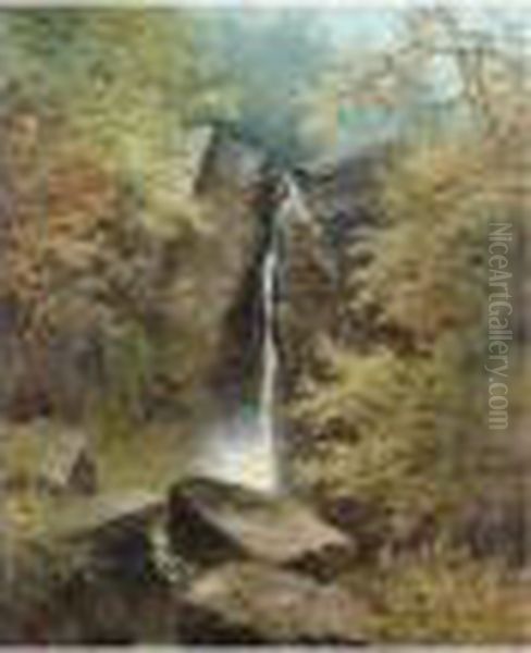 Waterfall On The River Hepste, South Wales - view 1