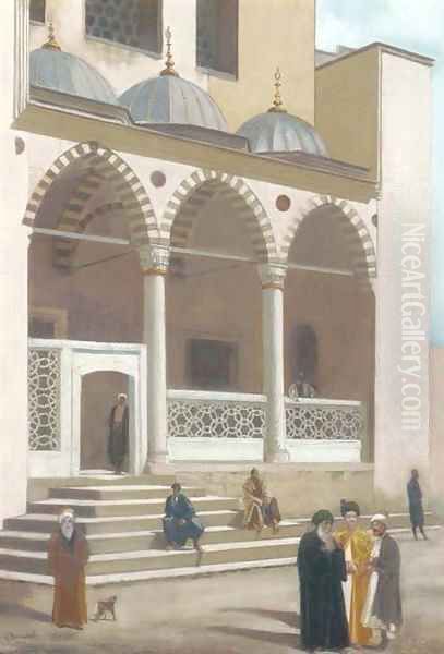 Arabs outside the Suleyman Mosque, Istanbul - view 1