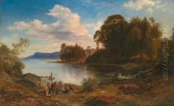Paesaggio Con Lago E Capanna Di Pescator - view 1