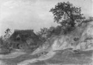 An Einem Abhang Gelegene Bauernkate. by Friedrich Loos