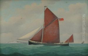 Loos, Belgian A British Schooner Off Beachy Head by John Frederick Loos