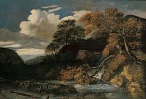 Hugelige Landschaft Mit Fluss. by Jan Looten