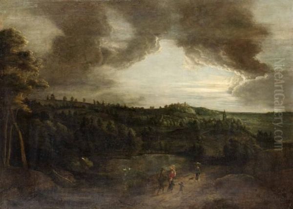 Landskap Med Byggnader Och Figurer - view 1