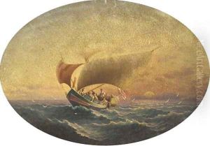A luzzo off Valetta by moonlight; and A luzzo off the coast at dawn by Nicola F. Criscimanno