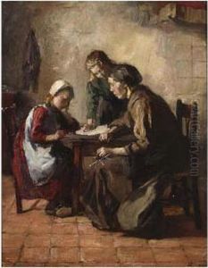 Helping With Needlework by Baruch Lopez De Leao Laguna