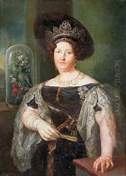Retrato De La Reina Maria Cristina De Borbon - view 1