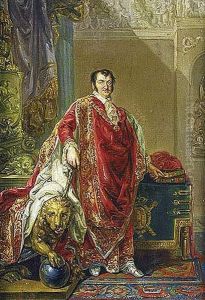 Retrato De Fernando Vii, Con El Habito De La Orden Del Toison De Oro by Vicente Lopez y Portana