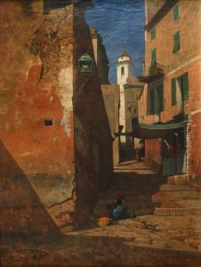 Vue D'une Rue A Villefranche Sur Mer by Gabriel Loppe
