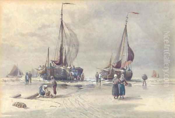 Dutch pincks on the beach at Scheveningen - view 1