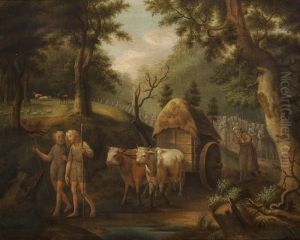 A Scene From Prehistoric Denmark by Christian August Lorentzen