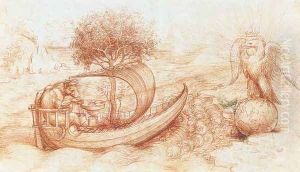 Allegory with wolf and eagle