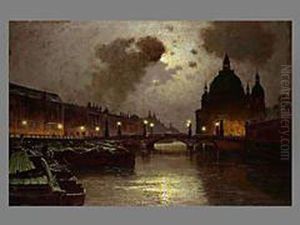 Die Schlossbrucke In Berlin Um 1910 by Ernst Lorenz-Murowana