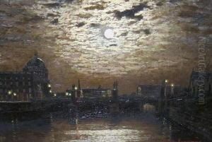 Mondschein Uber Berlin. Unten
Rechts Signiert Lorenz-murowana. Ruckseitig Klebeetikett Mit Titel by Ernst Lorenz-Murowana