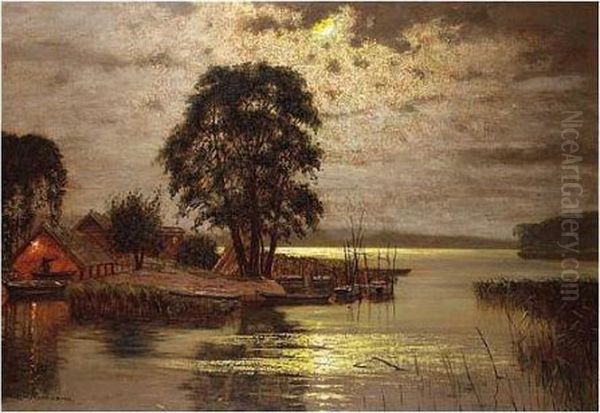 Hugo Lorenz-murovana , River Landscape, Signed - view 1