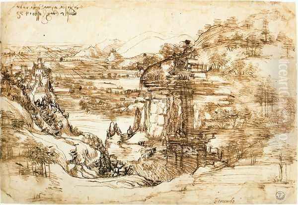 Landscape drawing for Santa Maria della Neve on 5th August 1473 - view 1