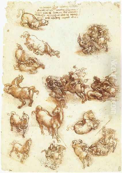 Study sheet with horses - view 1