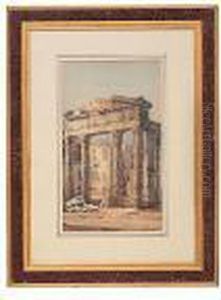 Roman Ruins: A Set Of Three Watercolors by Vincenzo Loria