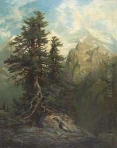 Blick Auf Die Jungfrau Von Murren Aus. by Leberecht Lortet