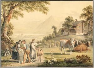Bauernhaus Mitreicher Staffage by Gabriel I Lory