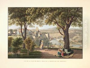 Vue De La Villede Berne Prise De La Promenade Des Remparts by Gabriel I Lory