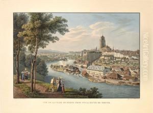 Vue De La Villede Berne Prise Sur La Route De Thoune by Gabriel I Lory