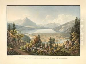 Vue Sur Le Lac De Thoune by Gabriel I Lory