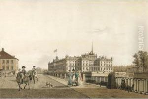 A View Of The Mikhailovsky Palace From The Garden by Gabriel I Lory