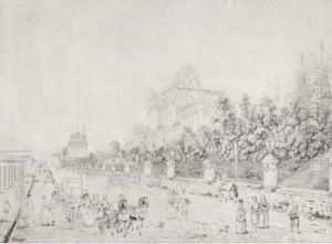 Street Scene In Moscow by Gabriel I Lory