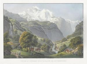 Vue De La Jungfrau Dans La Vallee De Lauterbrunnen