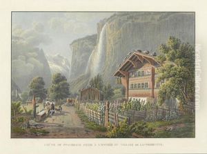 Chute Du Staubbach Prise A L'entree Du Village De... by Mathias Gabriel Lory