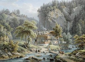 Vue Prise Au Hunibach Pres Thoune by Mathias Gabriel Lory