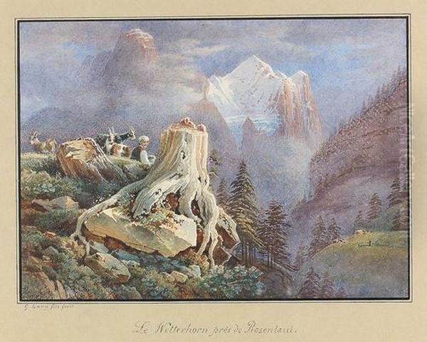 "le Wetterhorn Pres De Rosenlaui.". - view 1