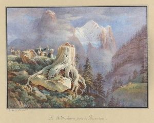 "le Wetterhorn Pres De Rosenlaui.". by Mathias Gabriel Lory