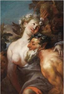 Satyr And Bacchante by Johann Karl Loth