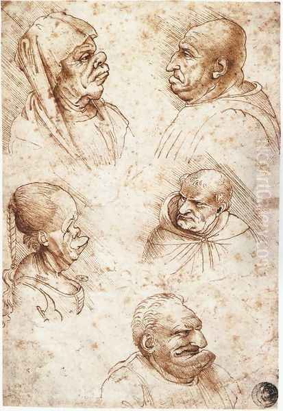 Five Caricature Heads - view 1