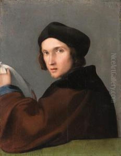 Portrait Of A Young Man, 
Half-length, In A Brown Mantle And A Darkcap, A Letter In His Hands - view 1