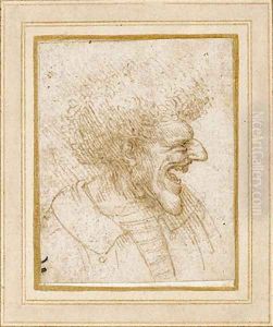 Caricature of a Man with Bushy Hair