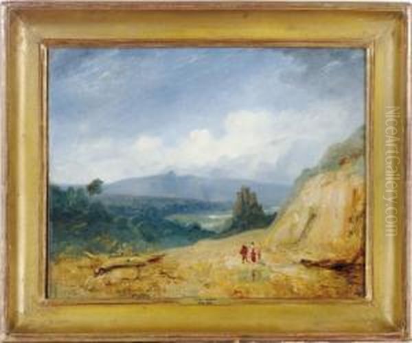 Figures On A Mountain Pass In Italy - view 1