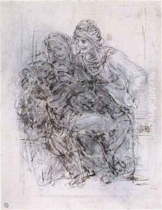 Study of St Anne, Mary and the Christ Child by Leonardo Da Vinci