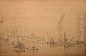 River Estuary Scene With Shipping by Thomas Lound