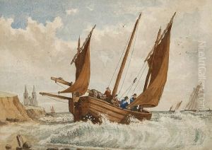 Fishing Boats With Pakefield Church Beyond Fishing Boats With Pakefield Church Beyond