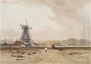 Figures By A Windmill by Thomas Lound