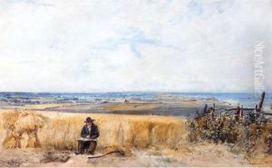 A Labourer At Lunch In A Cornfield Near Herne Bay, Kent