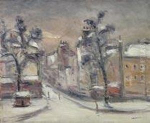 <rouen Sous La Neige>. by Maurice Louvrier