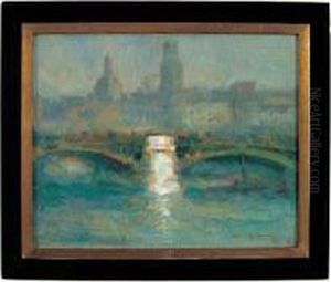 le Pont Boieldieu, Matin De Brume by Maurice Louvrier