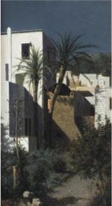 Moonlit Houses In Capri by August Lovatti