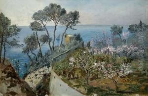 Kustenlandschaft Im Fruhling by August Lovatti