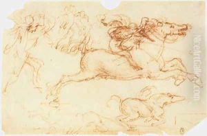 Galloping Rider and other figures by Leonardo Da Vinci
