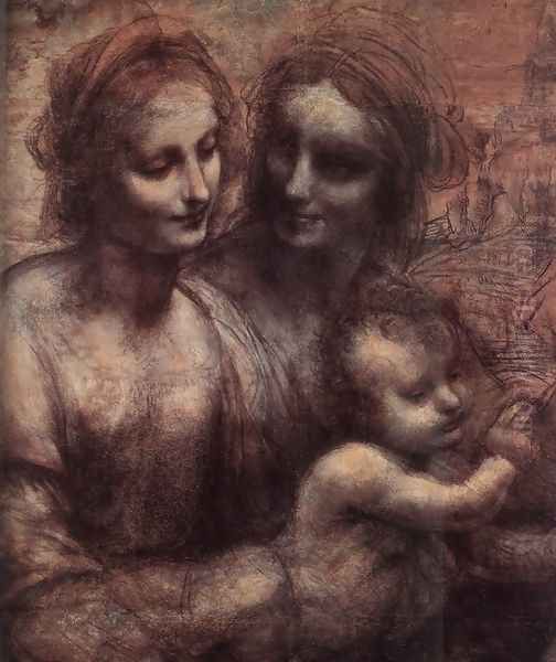 Madonna and Child with St Anne and the Young St John (detail) 1507-08 - view 1