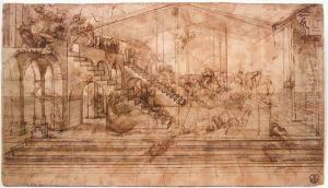 Perspectival study of the Adoration of the Magi c. 1481 by Leonardo Da Vinci